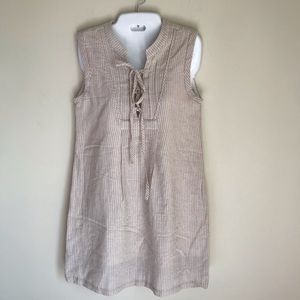Ethereal Cotton Striped Tie-Up Dress